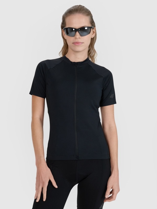 T-shirt de ciclismo de secagem rápida para mulher - preto 4FWSS25TFTSF1291 preto