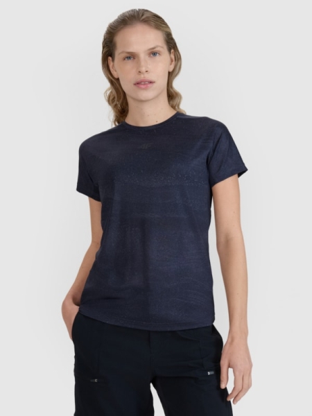 T-shirt de ciclismo de secagem rápida para mulher - preto 4FWSS25TFTSF1292 preto
