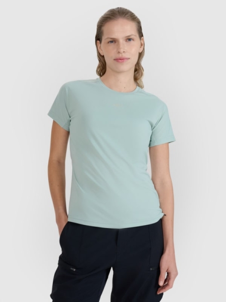 T-shirt de ciclismo de secagem rápida para mulher - turquesa 4FWSS25TFTSF1433 turquesa