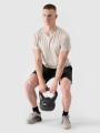 T-shirt de treino regular de secagem rápida para homem - bege 4FWSS25TFTSM1215 Bege