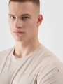 T-shirt de treino regular de secagem rápida para homem - bege 4FWSS25TFTSM1215 Bege