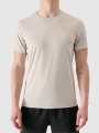 T-shirt de treino regular de secagem rápida para homem - bege 4FWSS25TFTSM1215 Bege