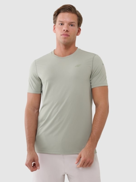 T-shirt de treino regular de secagem rápida para homem - caqui 4FWSS25TFTSM1215 olive/khaki