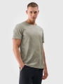 T-shirt de treino regular de secagem rápida para homem - caqui 4FWSS25TFTSM1216 olive/khaki