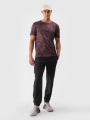 T-shirt de treino regular de secagem rápida para homem - brązowa 4FWSS25TFTSM1216 castanho