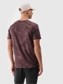 T-shirt de treino regular de secagem rápida para homem - brązowa 4FWSS25TFTSM1216 castanho
