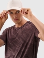 T-shirt de treino regular de secagem rápida para homem - brązowa 4FWSS25TFTSM1216 castanho