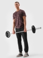 T-shirt de treino regular de secagem rápida para homem - brązowa 4FWSS25TFTSM1216 castanho