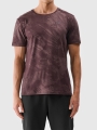 T-shirt de treino regular de secagem rápida para homem - brązowa 4FWSS25TFTSM1216 castanho