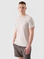 T-shirt de treino de secagem rápida para homem - bege 4FWSS25TFTSM1217 Bege