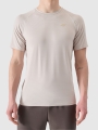 T-shirt de treino de secagem rápida para homem - bege 4FWSS25TFTSM1217 Bege