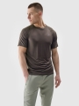 T-shirt de treino de secagem rápida para homem - brązowa 4FWSS25TFTSM1217 castanho