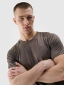 T-shirt de treino de secagem rápida para homem - brązowa 4FWSS25TFTSM1217 castanho