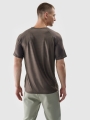 T-shirt de treino de secagem rápida para homem - brązowa 4FWSS25TFTSM1217 castanho