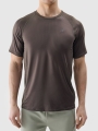 T-shirt de treino de secagem rápida para homem - brązowa 4FWSS25TFTSM1217 castanho