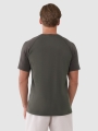 T-shirt de treino de secagem rápida para homem - brązowa 4FWSS25TFTSM1217 castanho