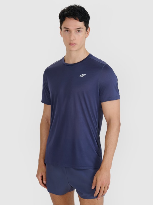 T-shirt de corrida regular de secagem rápida para homem - cinzento 4FWSS25TFTSM1260 cinzento