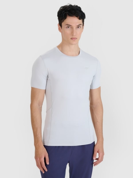 T-shirt de corrida slim de secagem rápida para homem - cinzento 4FWSS25TFTSM1263 cinzento
