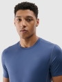 T-shirt de corrida slim de secagem rápida para homem - azul marinho 4FWSS25TFTSM1263 azul marinho