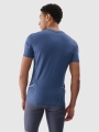 T-shirt de corrida slim de secagem rápida para homem - azul marinho 4FWSS25TFTSM1263 azul marinho