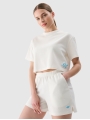 Calções de Malha Waffle para Mulher - Branco - 4FWSS25TSHOF531 