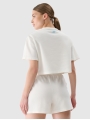 Calções de Malha Waffle para Mulher - Branco - 4FWSS25TSHOF531 