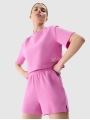 Calções de Malha Waffle para Mulher - Cor-de-Rosa - 4FWSS25TSHOF531 