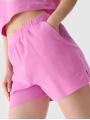 Calções de Malha Waffle para Mulher - Cor-de-Rosa - 4FWSS25TSHOF531 