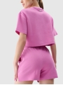 Calções de Malha Waffle para Mulher - Cor-de-Rosa - 4FWSS25TSHOF531 