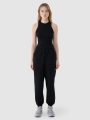 Top feminino em malha canelada fina - preto 4FWSS25TSLEF119 preto