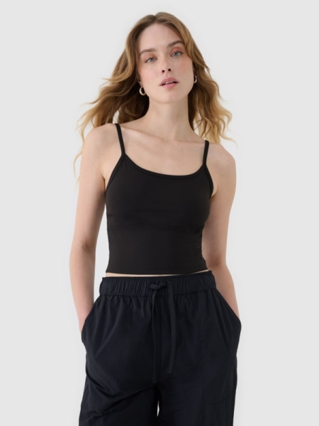 Top cropped slim para mulher - preto 4FWSS25TSLEF127 preto