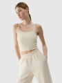 Top cropped fino para mulher - bege 4FWSS25TSLEF127 Bege