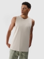 Top de alças oversized para homem - bege 4FWSS25TSLEM128 Bege