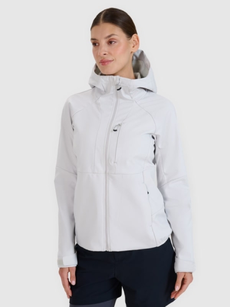 Casaco softshell 10000 membrana à prova de vento para mulher - cinzento 4FWSS25TSOFF315 cinzento
