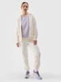 Sweatshirt com capuz e fecho de correr para mulher - Branco 4FWSS25TSWSF1541 Branco
