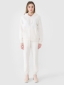 Sweatshirt com capuz e fecho de correr para mulher - Branco 4FWSS25TSWSF1541 Branco