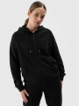 Sweatshirt com capuz e fecho de correr para mulher - Preto 4FWSS25TSWSF1541 preto