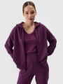 Sweatshirt com capuz e fecho de correr para mulher - Roxo 4FWSS25TSWSF1541 violeta