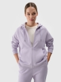 Sweatshirt com capuz e fecho de correr para mulher - Violeta - 4FWSS25TSWSF1541