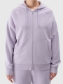 Sweatshirt com capuz e fecho de correr para mulher - Violeta - 4FWSS25TSWSF1541