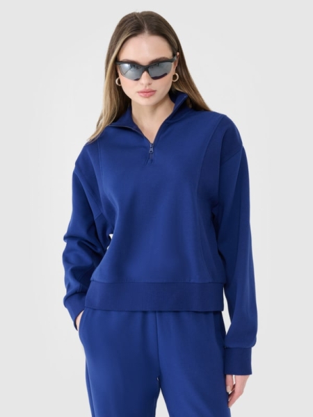 Camisola com Gola para Mulher - Azul Marinho - 4FWSS25TSWSF1545                       