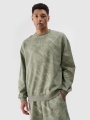 Sweatshirt sem capuz para homem - caqui 4FWSS25TSWSM1582 olive/khaki