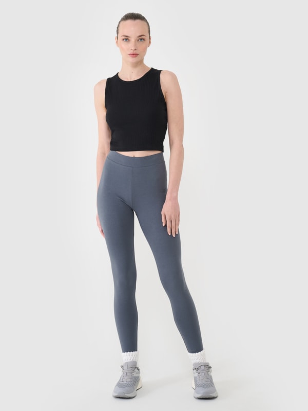 Leggings em Algodão para Mulher - Preto - 4FWMM00TSLEF124