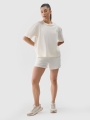 T-shirt normal feminina com estampado - branco 4FWSS25TTSHF1967 Branco