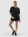T-shirt normal feminina com estampado - preto 4FWSS25TTSHF1967 preto