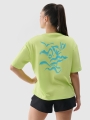 T-shirt normal feminina com estampado - preto 4FWSS25TTSHF1967 preto