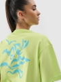 T-shirt normal feminina com estampado - verde 4FWSS25TTSHF1967 Verde
