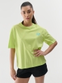 T-shirt normal feminina com estampado - verde 4FWSS25TTSHF1967 Verde