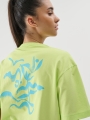 T-shirt normal feminina com estampado - verde 4FWSS25TTSHF1967 Verde