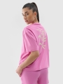 T-shirt normal feminina com estampado - rosa 4FWSS25TTSHF1967 rosa